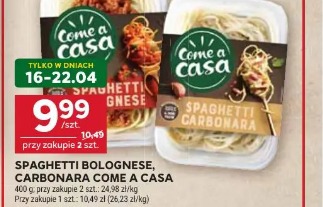 Spaghetti bolognese, carbonara COME A CASA