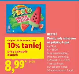 Nestle Pirulo lody arbuzowe na patyku 4-pak