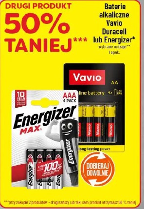 Baterie alkaliczne Vavio Duracell lub Energizer