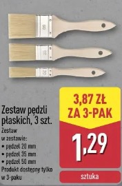 Zestaw pędzli płaskich, 3 szt.
