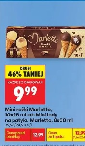 Mini rożki Marletto, 10x25 ml lub Mini lody na patyku Marletto, 8x50 ml