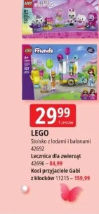 LEGO Stoiska z lodami i balonami 42692 Lecznica dla zwierząt 42696 Koci przyjaciele Gabi z klocków 11215