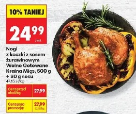 Nogi z kaczki z sosem żurawinowym Wolno Gotowane Kraina Mięs