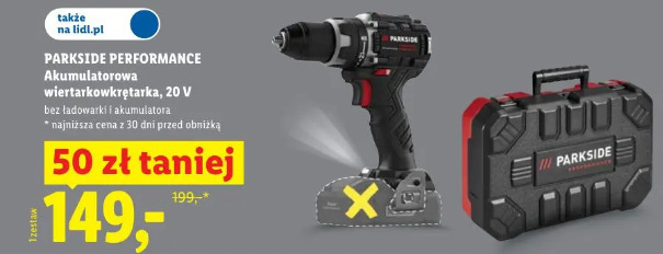 Parkside Performance Akumulatorowa wiertarkowkrętarka, 20 V