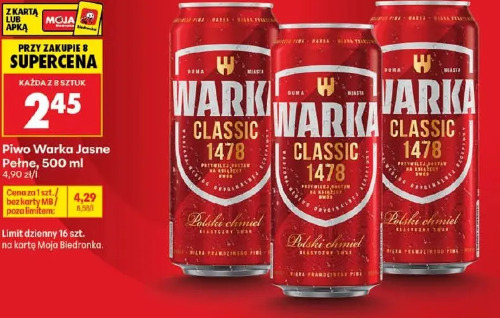 Piwo Warka Jasne Pełne