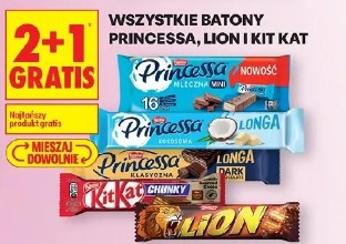 Wszystkie batony Princessa, Lion i Kit Kat
