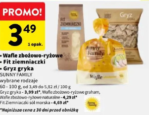 Wafle zbożowo-ryżowe, fit ziemniaczki, gryz gryka  SUNNY FAMILY