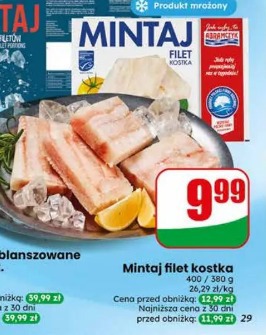 Mintaj filet kostka