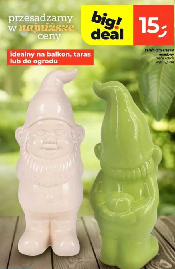 Ceramiczny krasnal ogrodowy