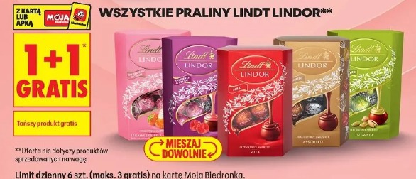 Wszystkie praliny Lindt Lindor 1+1