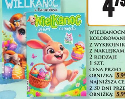 Wielkanocna kolorowanka z wykrojnika z naklejkami 2 rodzaje