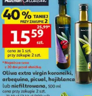 Oliwa extra virgin koroneiki, arbequina, hojiblanca lub niefiltrowana Auchan Collection