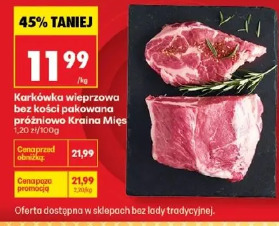 Karkówka wieprzowa bez kości pakowana próżniowo Kraina Mięs