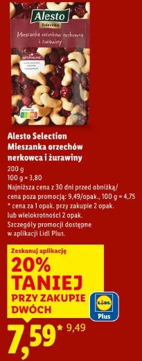 Alesto Selection Mieszanka orzechów nerkowca i żurawiny