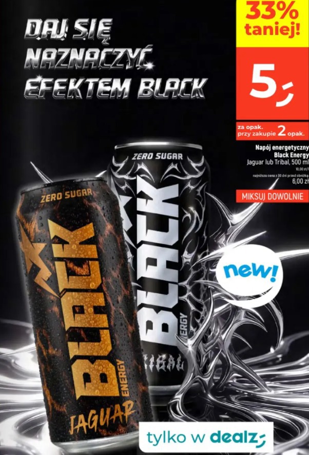 Napój energetyczny Black Energy Jaguar lub Tribal