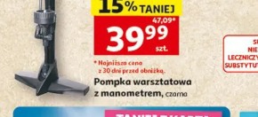Pompka warsztatowa z manometrem, czarna