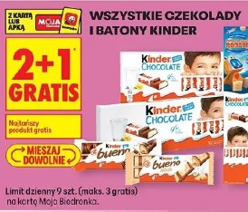 Wszystkie czekolady i batony Kinder