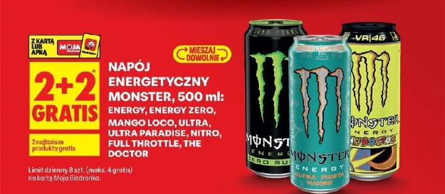Napój energetyczny Monster: Energy, Energy Zero, Mango Loco, Ultra, Ultra Paradise, Nitro, Full Throttle, The Doctor