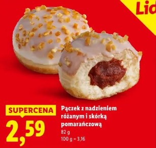 Pączek z nadzieniem różanym i skórką pomarańczową