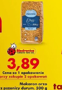 Makaron orzo z pszenicy durum Pastani