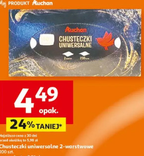 Chusteczki uniwersalne 2-warstwowe Auchan