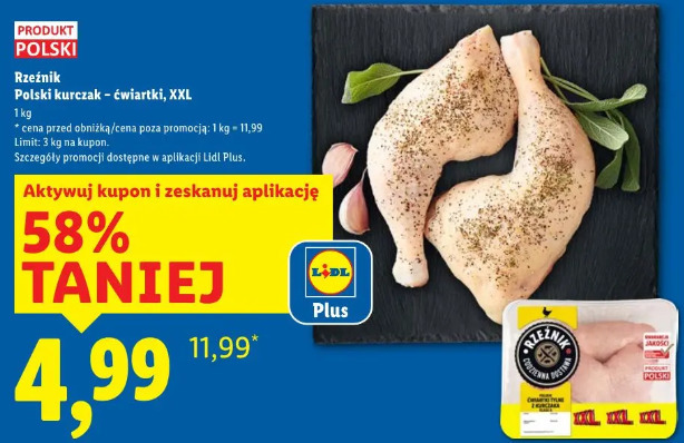 Rzeźnik polski kurczak – ćwiartki, XXL