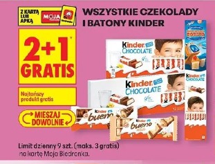 Wszystkie czekolady i batony Kinder