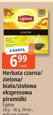 Herbata czarna/zielona/biała/ziołowa ekspresowa piramidki Lipton