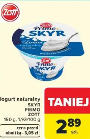 Jogurt naturalny SKYR PRIMO ZOTT