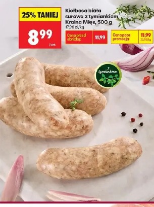 Kiełbasa biała surowa z tymiankiem Kraina Mięs