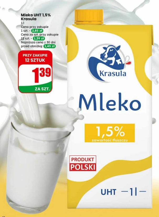 Mleko UHT 1,5% Krasula