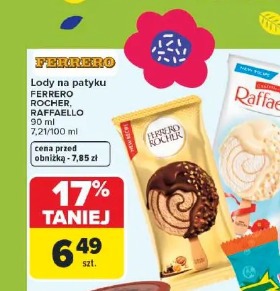 Lody na patyku FERRERO ROCHER, RAFFAELLO 90 ml