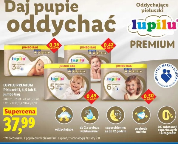 Lupilu Premium Pieluszki 3, 4, 5 lub 6, jumbo bag