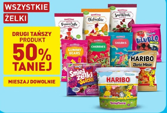 Wszystkie żelki drugi tańszy produkt 50%taniej!