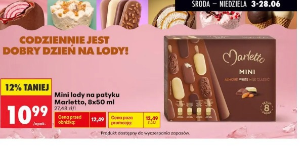 Mini lody na patyku Marletto