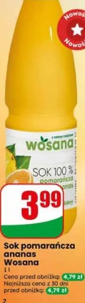 Sok pomarańcza ananas Wosana