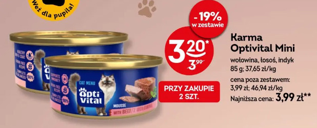 Karma Optivital Mini wołowina, łosoś, indyk
