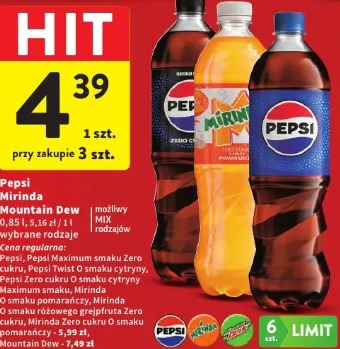 Pepsi Mirinda Mountain Dew Napój