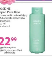 Yoskine Japan Pure Rice ryżowy tonik rozświetlający 3% kompleks składników aktywnych