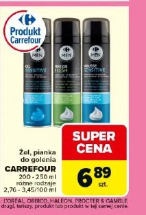 Żel, pianka do golenia CARREFOUR