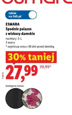 Esmara Spodnie palazzo z wiskozy damskie