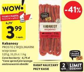 Kabanosy Prosto z wędlinarni wieprzowe