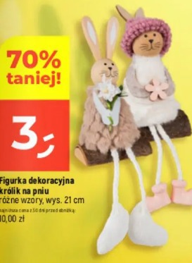 Figurka dekoracyjna królik na pniu