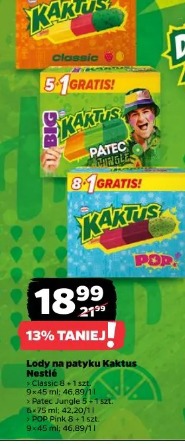 Lody na patyku Kaktus Nestlé