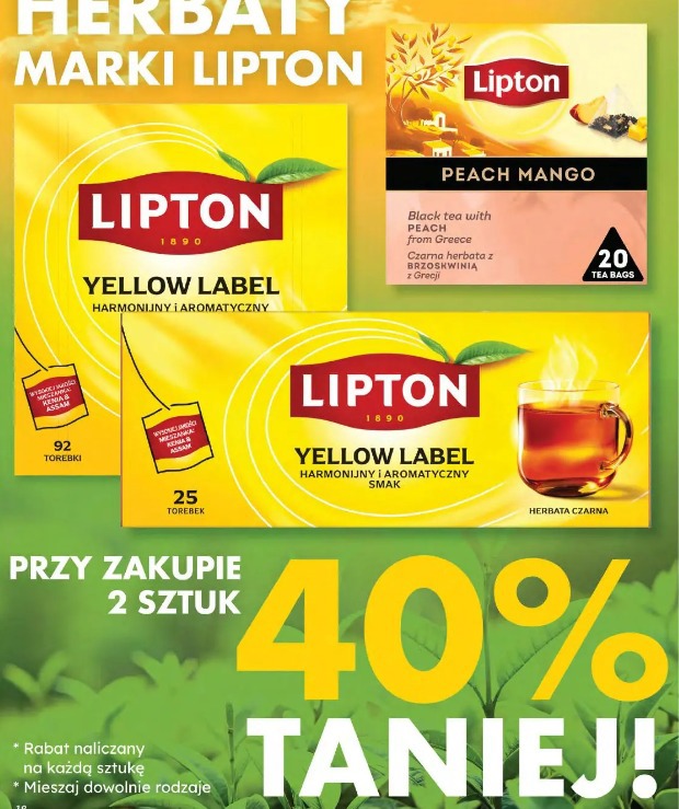 Wszystkie herbaty marki Lipton