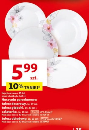 Naczynia porcelanowe talerz deserowy, talerz głęboki, salaterka, talerz obiadowy