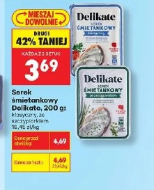 Serek śmietankowy Delikate klasyczny, ze szczypiorkiem, z łososiem