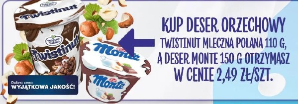 Deser orzechowy Twistinut Mleczna Polana lub deser Monte