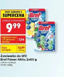 Zawieszka do WC Bref Power Aktiv, 2x50 g