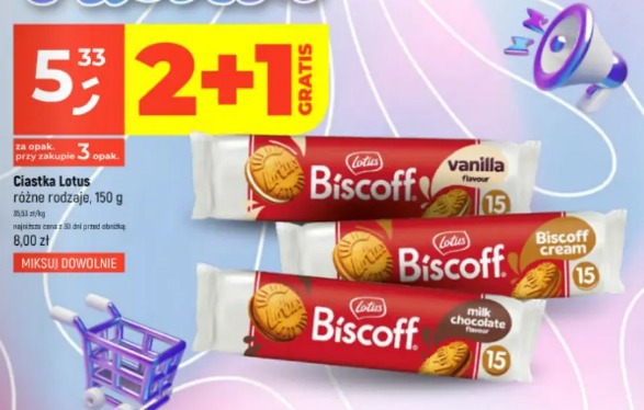 Ciastka Lotus różne rodzaje
